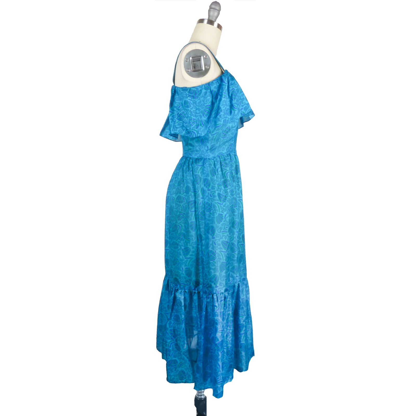 lunama mesh midi dress in tonal blue paisley Paisley Silk Midi Dress Blue XS – Emmi's Label